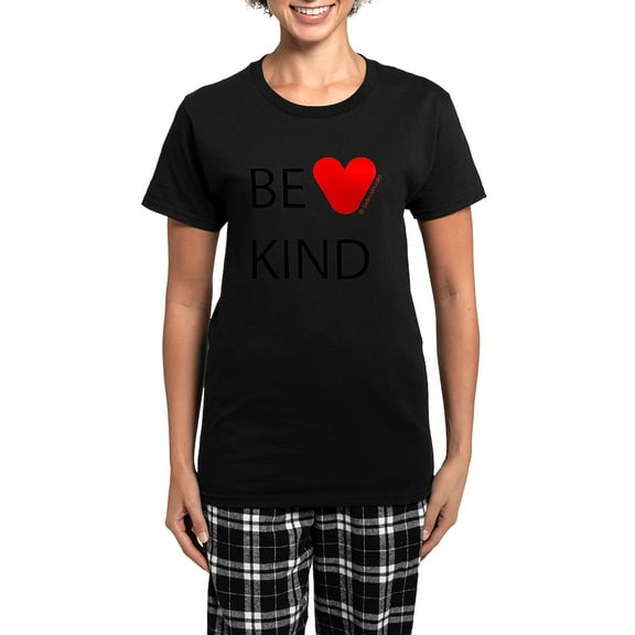 CafePress - BE KIND Women's Dark Pajamas - Women's Short Sleeve Print T-Shirt and Pants Dark Cotton Pajama Set