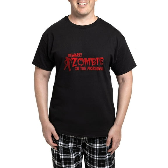CafePress - BEWARE Zombie In The Morning! Pajamas - Men's Dark Loose Fit Cotton Pajama Set