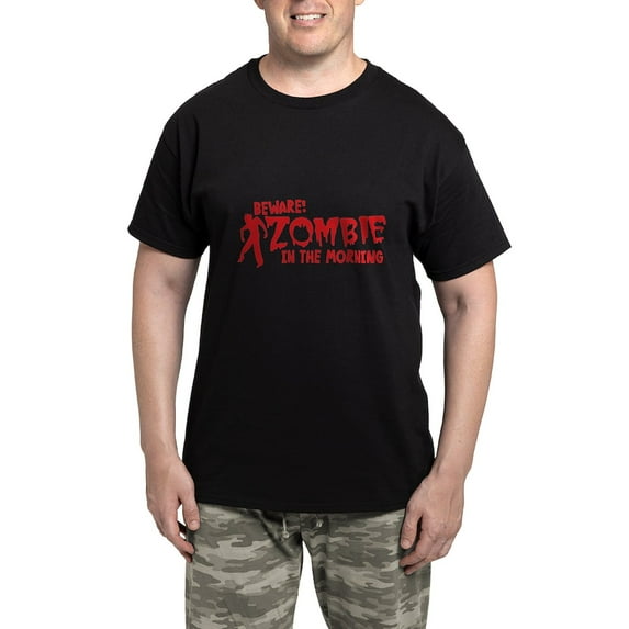 CafePress - BEWARE Zombie In The Morning! Pajamas - Men's Dark Loose Fit Cotton Pajama Set