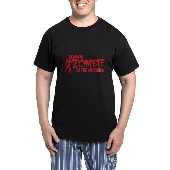 CafePress - BEWARE Zombie In The Morning! Pajamas - Men's Dark Loose Fit Cotton Pajama Set