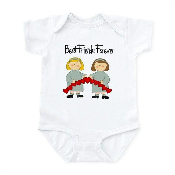 CafePress - BFF Hearts Best Friends Infant Bodysuit - Baby Light Bodysuit, Size Newborn - 24 Months