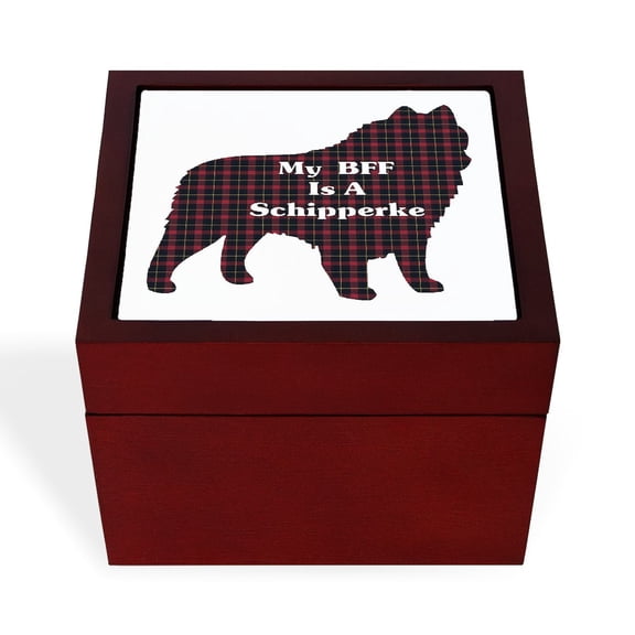 CafePress - BFF Schipperke - Keepsake Box, Finished Hardwood Jewelry Box, Velvet Lined Memento Box