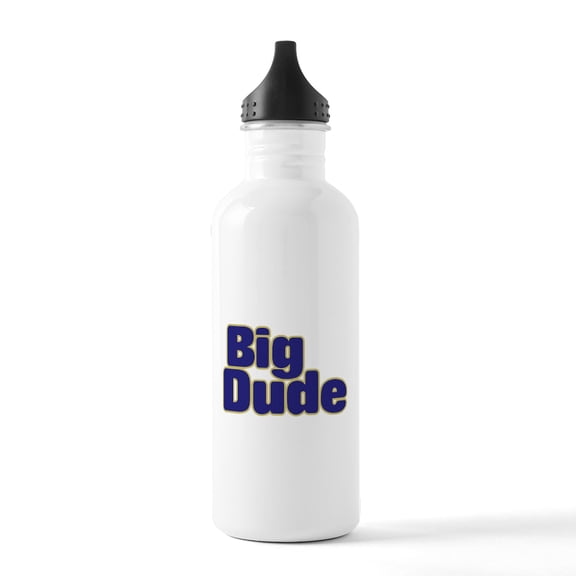 CafePress - BIG DUDE (Dark Blue) Stainless Water Bottle 1 - Stainless Steel Water Bottle, Sports Bottle, 1.0L