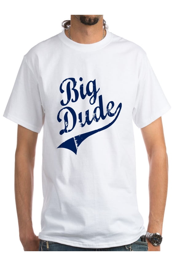 - BIG DUDE (Script) White T Shirt - Men's Classic T-Shirts