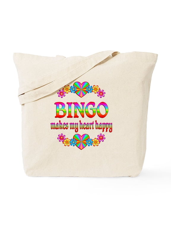 - BINGO Happy Tote Bag - Unisex Canvas Tote Bag, Beige, 1-Piece