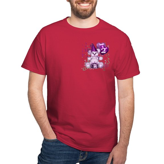 CafePress - BIRTHDAY AGE: 2 (Purple) Dark T Shirt - Men's Classic Graphic Cotton T-Shirt