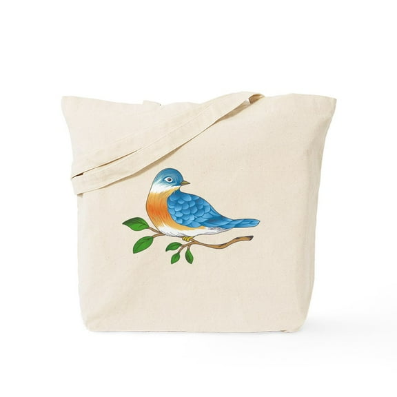 CafePress - BLUEBIRD ON BRANCH Tote Bag - Unisex Canvas Tote Bag, Beige, 1-Piece