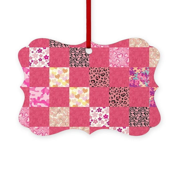 CafePress - BOHO PATCHWORK - Scroll Ornament