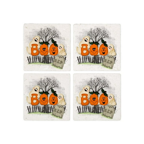 CafePress - BOO - Tile Coaster, Drink Coaster Set of 4