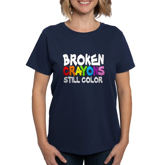CafePress - BROKEN CRAYONS STILL COLOR T Shirt - Women's Traditional Fit Dark T-Shirt