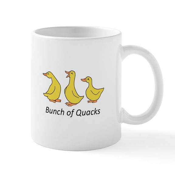 CafePress - BUNCH OF QUACKS Mugs - 11 oz Ceramic Mug - Novelty Coffee Tea Cup