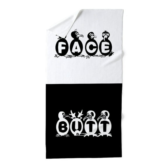 CafePress - BUTT FACE PENGUINS - Large Beach Towel, Soft 30"x60" Towel with Unique Design