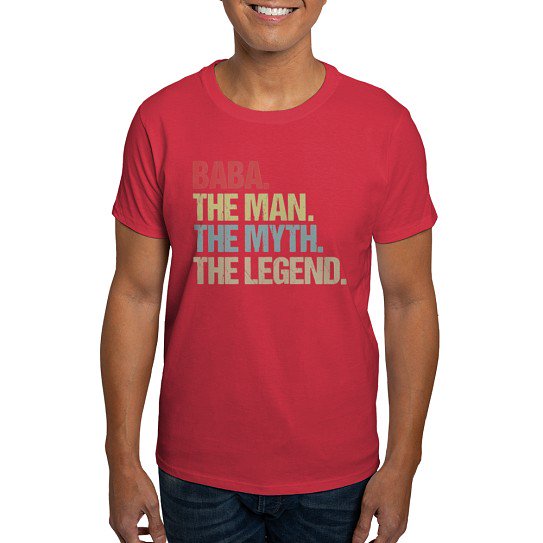 CafePress - Baba The Man Myth Legend Father's Day Gift Idea Men's Value T Shirt - Men's Classic Cotton T-Shirts
