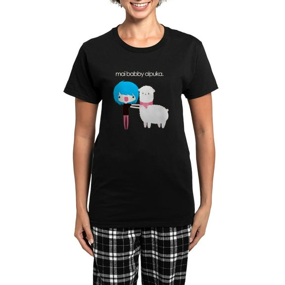 CafePress - Baby Alpaca Women's Dark Pajamas - Women's Short Sleeve Print T-Shirt and Pants Dark Cotton Pajama Set