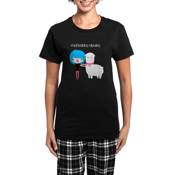 CafePress - Baby Alpaca Women's Dark Pajamas - Women's Short Sleeve Print T-Shirt and Pants Dark Cotton Pajama Set