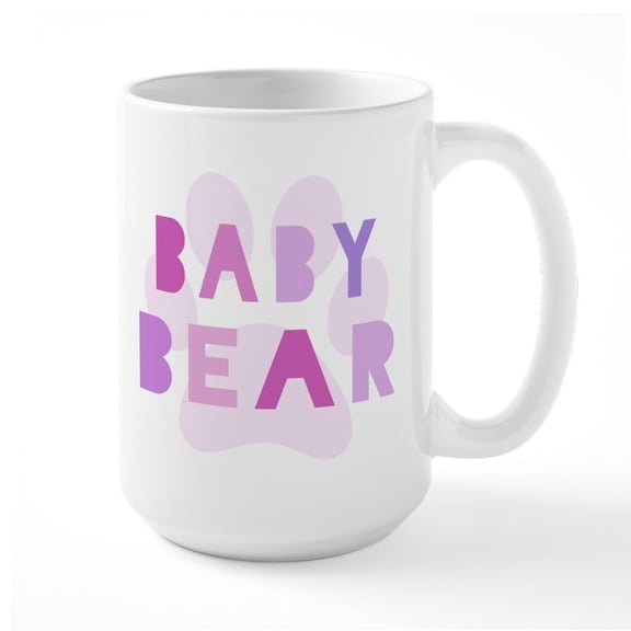 CafePress - Baby Bear Baby Girl Mug - 15 oz Ceramic Large White Novelty Mug