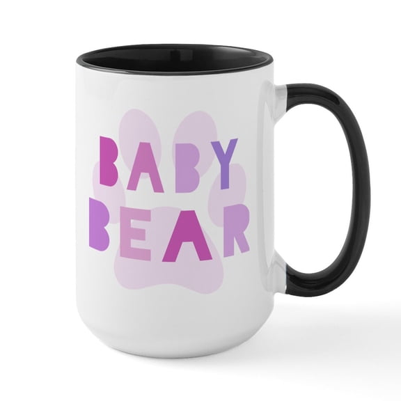 CafePress - Baby Bear Baby Girl Mug - 15 oz Ceramic Large White Novelty Mug