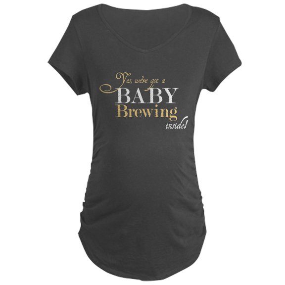 CafePress - Baby Brewing Maternity Dark T Shirt - Maternity Dark T-Shirt