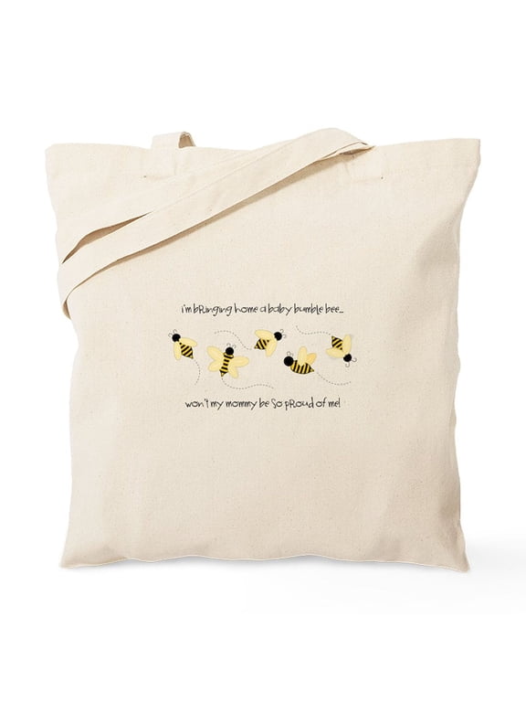 - Baby Bumble Bee Tote Bag - Unisex Canvas Tote Bag, Beige, 1-Piece