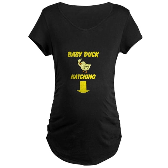 CafePress - Baby Duck Image Maternity T Shirt - Maternity Dark T-Shirt