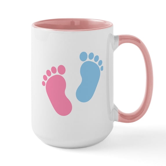 CafePress - Baby Feet Large Mug - 15 oz Ceramic Large White Novelty Mug