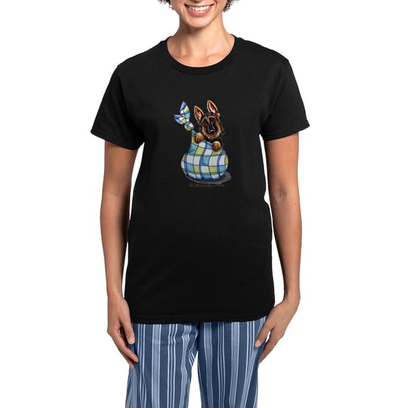 CafePress - Baby German Shepherd Women's Dark Pajamas - Women's Short Sleeve Print T-Shirt and Pants Dark Cotton Pajama Set