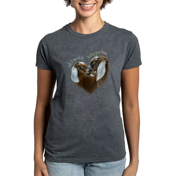 CafePress - Baby Goat Love Getyergoat Exclusive Original T S - Women's Traditional Fit Dark T-Shirt