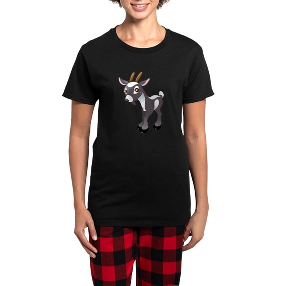 CafePress - Baby Goat Pajamas - Women's Short Sleeve Print T-Shirt and Pants Dark Cotton Pajama Set