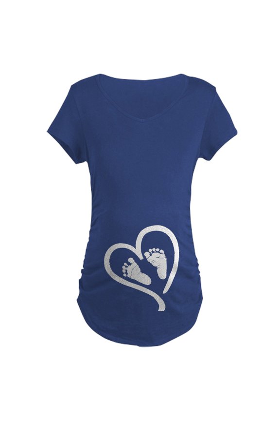 - Baby Heart (Maternity) Maternity T Shirt - Maternity Dark T-Shirt
