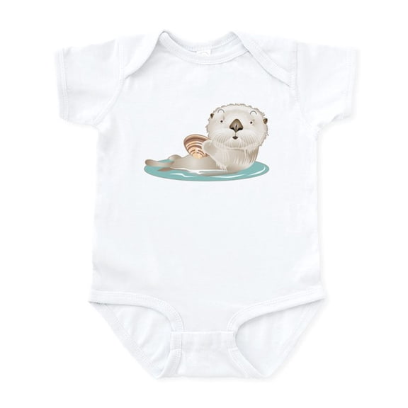 CafePress - Baby Otter Infant Bodysuit - Baby Light Bodysuit, Size Newborn - 24 Months