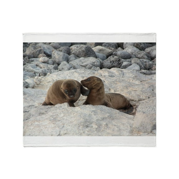 CafePress - Baby Sea Lions Galapagos Throw Blanket - Soft Fleece Throw Blanket, 50"x60" for All Ages