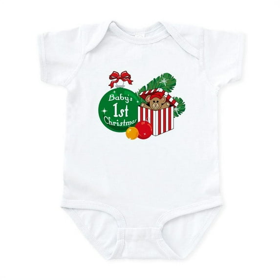 CafePress - Baby's 1St Christmas Infant Bodysuit - Baby Light Bodysuit, Size Newborn - 24 Months