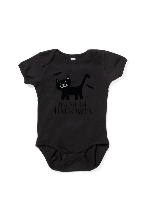 - Baby's 1St Halloween Kitty - Cute Infant Bodysuit Baby Romper - Size Newborn - 24 Months
