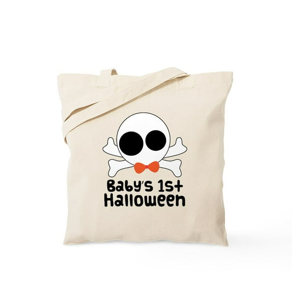 CafePress - Baby's 1St Halloween Skull Tote Bag - Unisex Canvas Tote Bag, Beige, 1-Piece