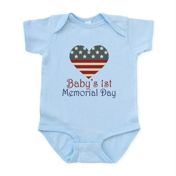 CafePress - Baby's 1St Memorial Day Infant Bodysuit - Baby Light Bodysuit, Size Newborn - 24 Months