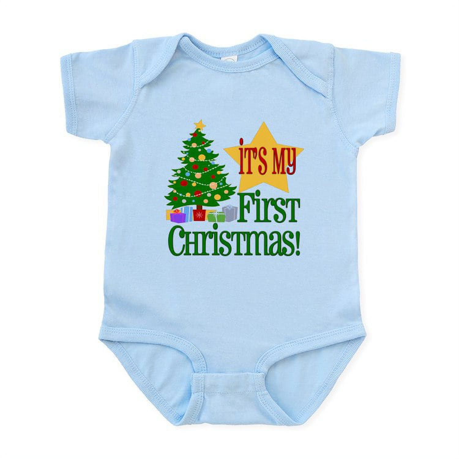CafePress Baby's First Christmas Onesie, Infant Bodysuit Baby Light
