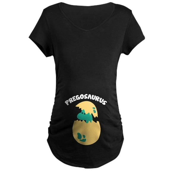 CafePress - Babypregosaurusdino2b Maternity T Shirt - Maternity Dark T-Shirt
