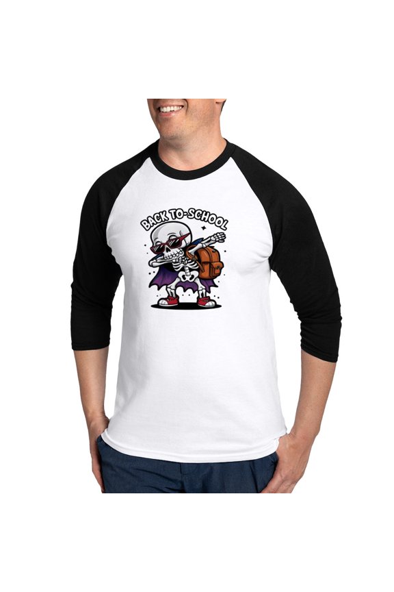 - Back To School - Cotton Baseball Jersey, 3/4 Raglan Sleeve Shirt