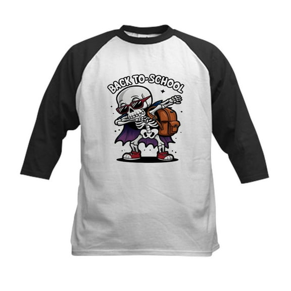 CafePress - Back To School Kids Baseball T Shirt - Kids Cotton Baseball Jersey, 3/4 Sleeve Shirt
