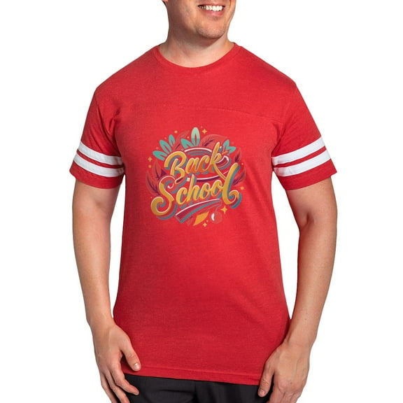 CafePress - Back To School Lettering T Shirt Design Men's Football T Shirt - Mens Football Shirt