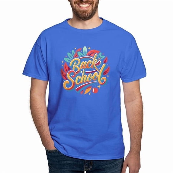 CafePress - Back To School Lettering T Shirt Design Men's Value T Shirt - Men's Classic Cotton T-Shirts
