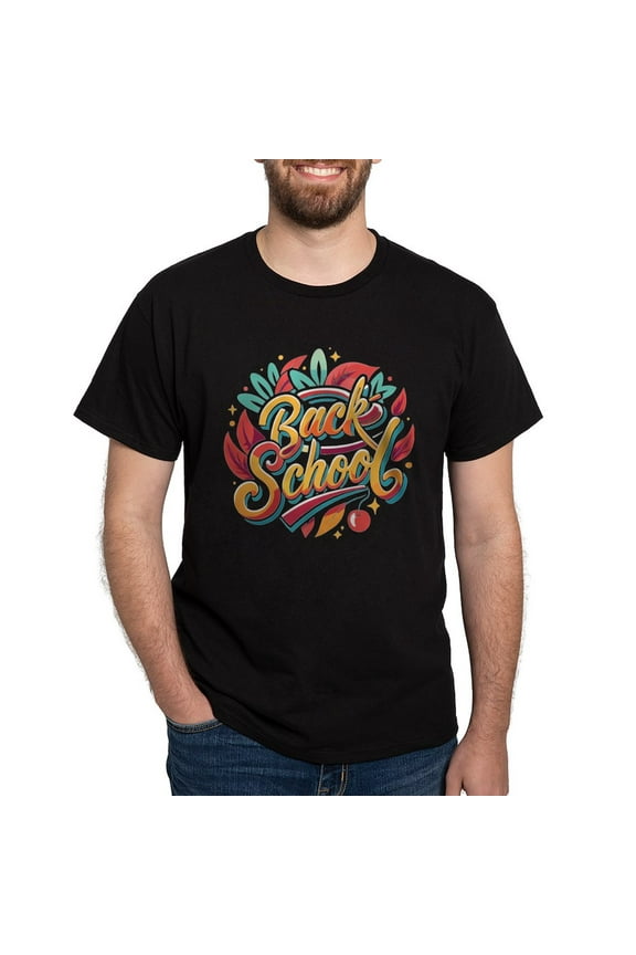 - Back To School Lettering T Shirt Design Men's Value T Shirt - Men's Classic Graphic Cotton T-Shirt