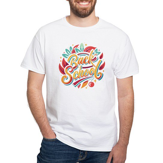 CafePress - Back To School Lettering T Shirt Design Men's Value T Shirt - Men's Classic Cotton T-Shirts