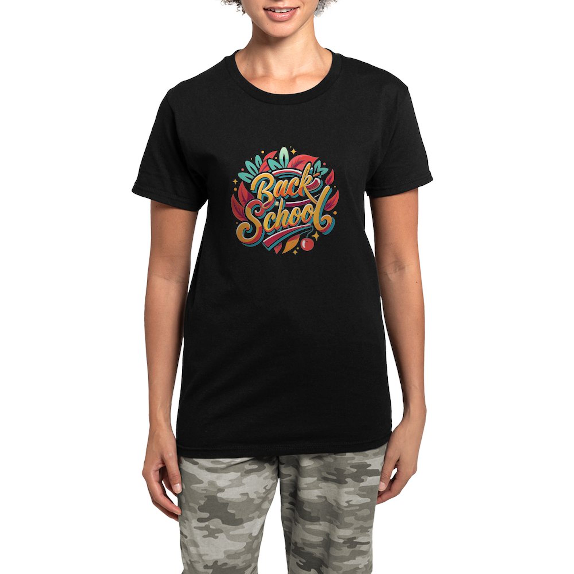 CafePress - Back To School Lettering T Shirt Design - Women's Short ...