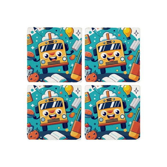 CafePress - Back To School T Shirt Design For Student - Tile Coaster, Drink Coaster Set of 4