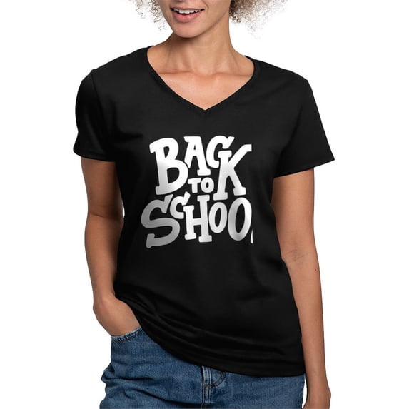 CafePress - Back To School T Shirt Stylish & Motivational De Women's V Neck T Shirt - Women's V-Neck Dark T-Shirt