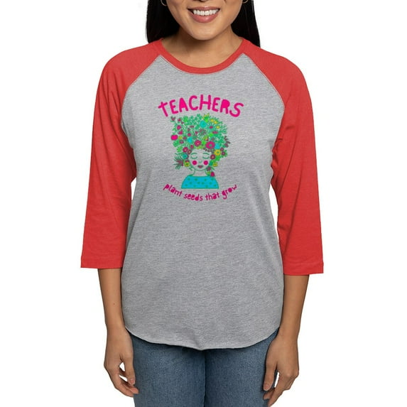 CafePress - Back To School Teacher Garden Lover T Shirt Women's Baseball T Shirt - Womens Baseball Tee