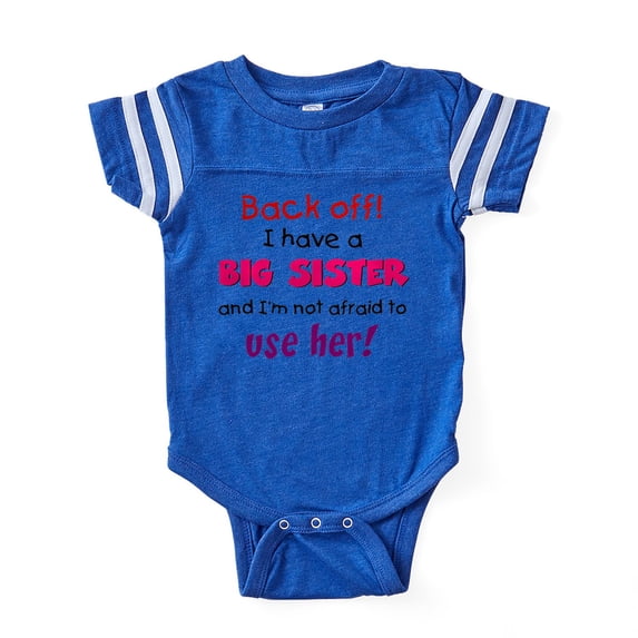 CafePress - Backoff Sister - Cute Infant Baby Football Bodysuit