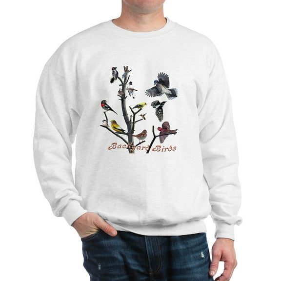 CafePress - Backyard Birds Sweatshirt - Crew Neck Sweatshirt