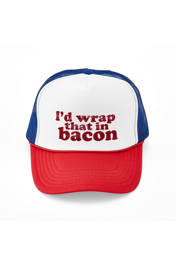 - Bacon - Adjustable Unisex Printed Trucker Hat with Mesh Back